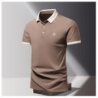 Camisa POLO Para Hombre Verano Moda Seda De Hielo Secado Rápido Manga Corta T-shirt Color Sólido Suelta Collar De Negocios Algodón Puro Top - details 7
