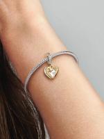 Pandora - Charm Doble Colgante de Estrella Fugaz con Corazones-Plata de Legislación, Baño de Oro de 14 K - details 2