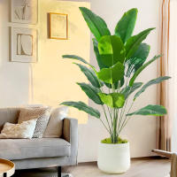 Planta Artificial De Palma Tropical Grande Hojas De Plátano Falso 24 Hojas Toque Real Strelitzia Reginae Para Jardín Interior 65-120 Cm - details 3
