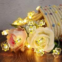 1 Pack De 20 Luces LED Forma De Abeja Operadas Con Batería Para Decoración De Habitaciones Plantas Patios Fiestas Bodas Navidad - details 2