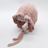 Gorro De Bebé Otoño Invierno Con Diseño De Volante Y Estampado Sólido Ajustable Para Niñas Cabeza Infantil Ropa De Bebé - details 7