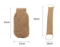 Frotador de espalda de cáñamo exfoliante Natural, Cuchillo Corporal para baño y Ducha with Mango, duradero, lavable a Máquina, Knob free - details 4