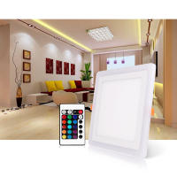 Panel De Techo LED Recubierto RGB Con Control Remoto 6W/9W/16W/24W Redondo/Cuadrado Luz De Bajo Con Driver AC85-265V Para Foyer - details 11