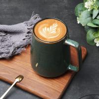 Tazas de café de cerámica grandes de 24 oz/700 ml con mango dorado, taza de té Extra Grande para la Oficina y el hogar, regalo y presente, 700 ml verde - details 2