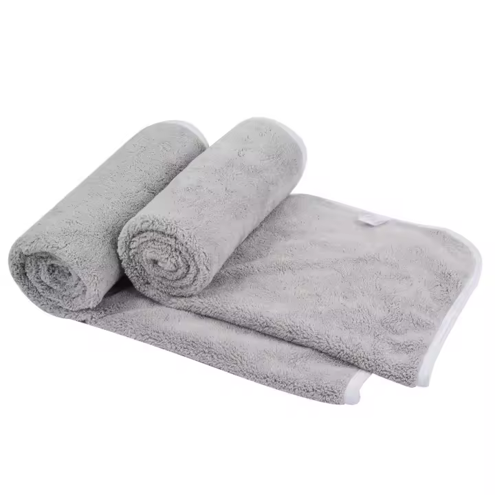 Toalla de mano de microfibra Toallas de mano 35x75 cm, juego de 2, gris claro - 1