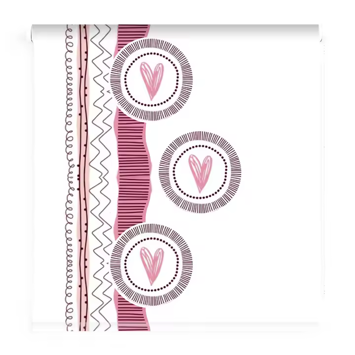 Estor habitación niña corazones rosa | Estor enrollable estampado habitacion niña- Hecho a mano en España | Diseño exclusivo - 1