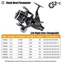 Carrete De Pesca Para Carpas Nueva Carrete Spinning Con Doble Arrastre Máx 27kg 12+1BB Adecuado Para Agua Dulce Y Salada Accesorios De Pesca - details 0
