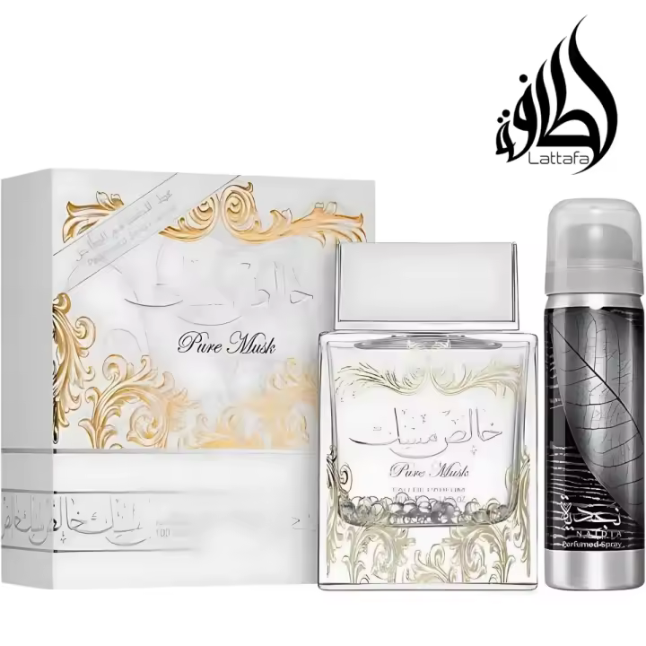 Lattafa Perfume Pure Musk Eau de Parfum 100 ml Formato pack perfume + desodorante regalo - 1