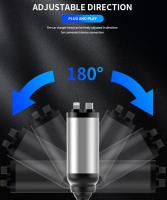 Cargador de coche retráctil 4 en 1, Puerto dual USB C PD, Carga rápido, adaptador para encender los cigarrillos de coche con Pantalla de Voltaje (DulaTypeC) - details 1