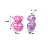 5pcs Cuentas De Acrílico En Forma De Oso Estallido 26x31mm Colores Mixtos Espaciadores Para Pulseras Llaveros Accesorios De Joyería DIY - details 0