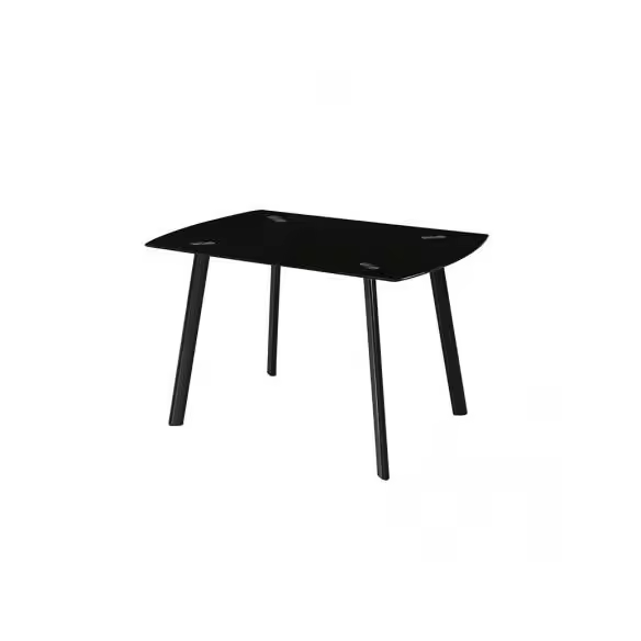 Momma Home MOMMA HOME Mesa de Comedor Negra Karla Cristal Templado/Metal 120x80x76cm - 1