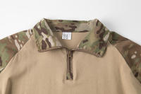 Camisa Táctica De Camuflaje Para Hombres Con Cuello En V De 1/4 De Zapata Manga Larga Uniforme De Combate Airsoft Transpirable Ligera De Secado Rápido Material Coton-Poliéster - details 11