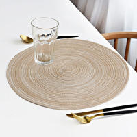 Juego De 6 Tapetes Redondos Tejidos a Mano Para Mesa De Comedor Navidad Y Bodas 34cm Resistente Al Calor Ecológicos De Poliéster Y Algodón - details 14
