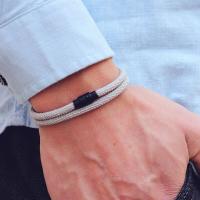 Nuevo Pulsera Minimalista Para Hombre Con Doble Capa De Cuerda Accesorio De Sobrevivencia Con Hebilla Magnética Regalo Para Novio - details 3