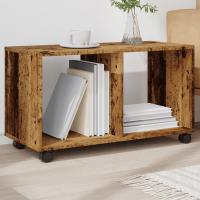 vidaXL Armario con ruedas madera ingeniería 72x33x42,5 cm en color Roble Sonoma/artisian oak/Blanco y más | almacenamiento funcional diseño moderno para baño dormitorio sala - details 8