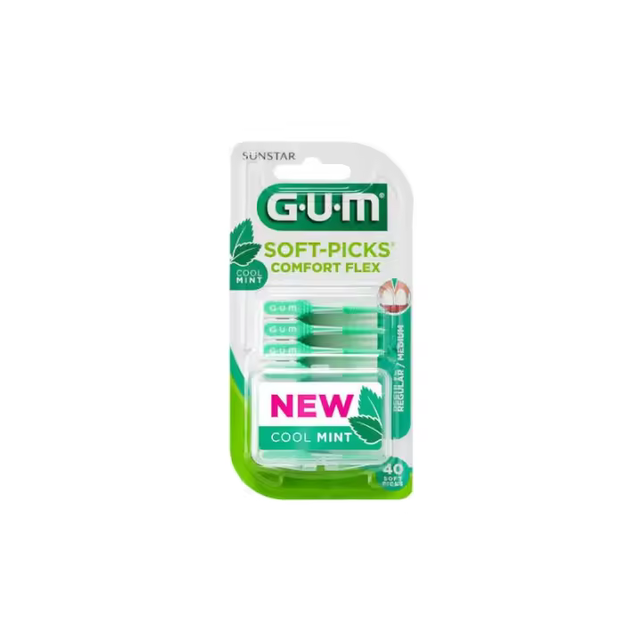 GUM SOFT PICKS COMFORT FLEX  COOL MINT MEDIUM 40 U - 1