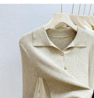 AOSSVIAO Chaqueta De Punto Para Mujer Estilo Oficina Lady Cierre Único Abrigo De Otoño Invierno 2025 Suéter Tejido Corto De Color Sólido Ajustado - details 18