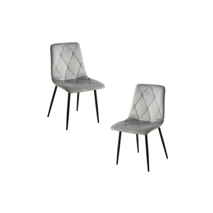Pack 2 Sillas Lyke Terciopelo - Gris claro - 1