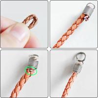 50Pcs Tornillos De Acero Inoxidable Para Cuerda De Cuero Terminadores De Cordones Conectores Para Hecho a Mano Pulseras Collares Joyería Suministros - details 3