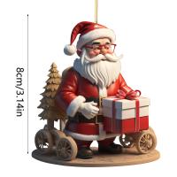 Colgante De Navidad De Santa Claus Y Payaso De Acrílico Rojo Para Decoración De Ventanas Y Coches Regalo De Adornos De Árbol De Navidad - details 4