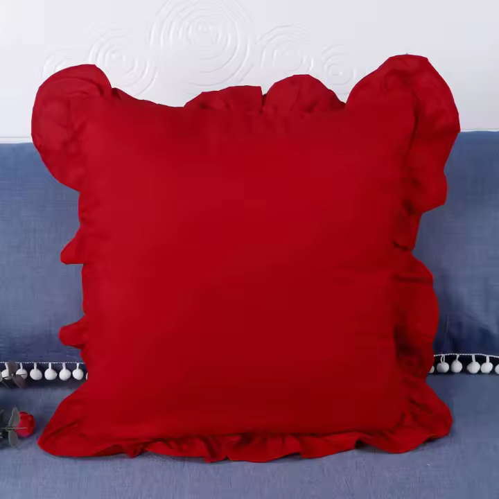 Funda De Cojín Rizada 1 Pieza Sólida 40x40cm/45x45cm Sin Núcleo De Cojín Cubierta De Cubo Con Bolsillo Envolvente Fácil De Poner - 1