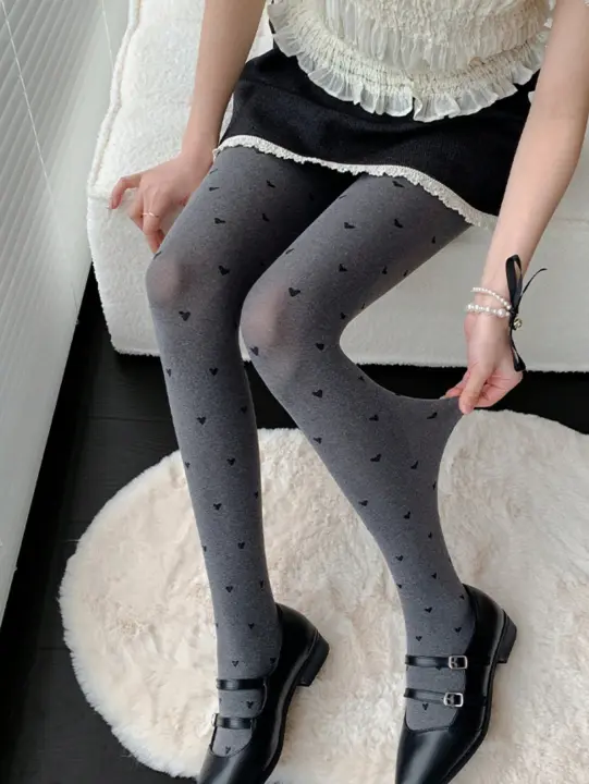Medias Gris Amor De Veludo Delgado Para Mujer 80 Gramas Tallas Variadas Para Primavera Y Otoño Medias Oscaras De Lujo - 1