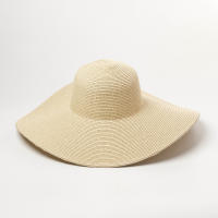 Sombrero De Sol Para Mujer Y Hombre Color Sólido De Moda Con Rhinestone 14cm Grande Paja Resistente Al Sol Plegable Para Playa Y Viajes - details 29