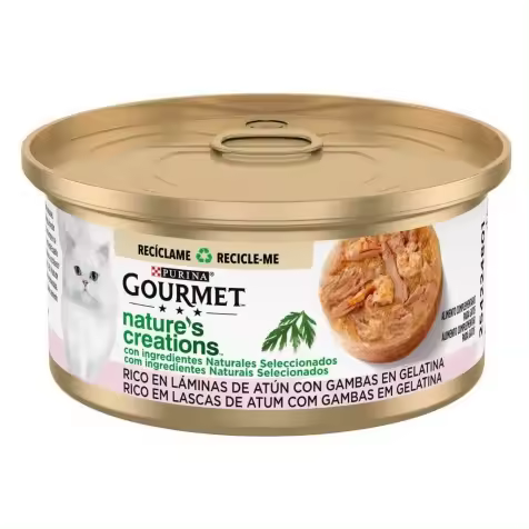 Purina Gourmet Nature's Creations Atún Y Gambas En Gelatina Gatos Latas 24 X 70 Gr - 1