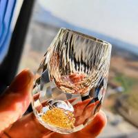 Vaso De Vidrio De Lujo Para Vodka Sake Shochu Liqueur Doble Fondo Con Papel De Oro Para Té Regalo Elegante Para Bares Y Fiestas - details 2