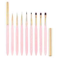 Set De Pinceles Para Uñas Rosa 8 Estilos Línea De Arte Pincel Delgado Para Acrílico Y Gel UV Herramientas De Manicura - details 0