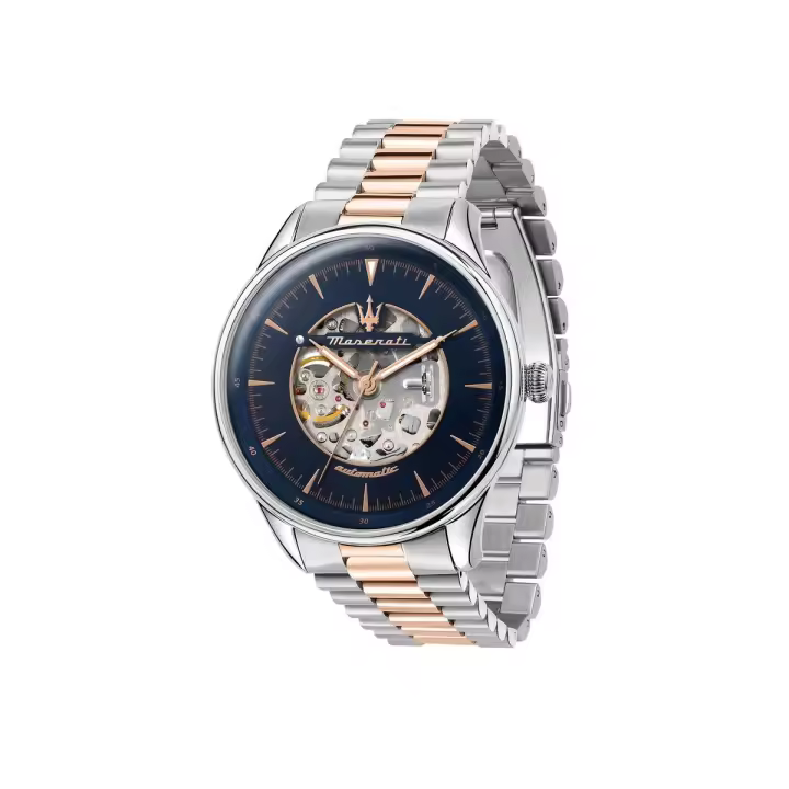 Maserati Reloj Hombre Tradizione 45mm Auto Blue Dial Br Ss+rg Acero 10 Atm - 1