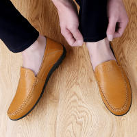 Zapatos De Cuero Genuino Para Hombre Casual Lujo Mocasines Suaves Transpirables Botines Slip on Barco Talla Grande 37-47 - details 20