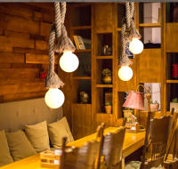 Lámpara Colgante De Hemp Rope Vintage Retro E27 AC 85-265V Decoración Industrial Para Hogar Restaurante Lámpara Edison Hanglamp - details 10