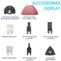 Herramienta Oscilante Profesional 18V Sin Escobillas｜Corte/Lijado/Raspado de Precisión｜Compatibilidad Batería Makita｜Kit 20 Accesorios + Maletín - details 3