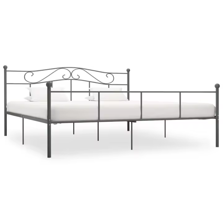 vidaXL Estructura de cama sin colchón metal gris 180x200 cm - 1