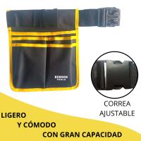 INTURÓN DE HERRAMIENTAS Profesional Ajustable | Bolsa para Trabajos de Bricolaje Electricidad Fontanería o Albañilería | Mochila Portátil que complementa a las Cajas de Herramientas o Maletines - details 1