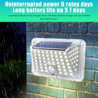 Lámpara De Pared Solar Con Sensor De Movimiento 90 LEDs Luz De Calle Para Jardín Exterior Iluminación Decorativa Para El Hogar Protección IP65 Fuente De Energía Solar ABS Moderno - details 4
