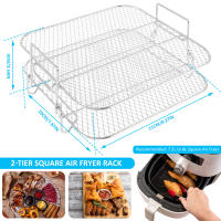 Rack De Air Fryer En Acero Inoxidable 1/2/3 Capas Grill Deshidratador Rack Plegable Accesorios Cocina Herramientas De Cocina - details 6
