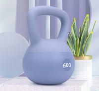 ALLINLIFE Hot Selling Home Fitness Pesa Rusa 2kg, 4kg, 6kg, 8kg, 10kg, 12kgTraining Gym Strength Floor Protect PVC iron sand Soft Kettlebell,Superficie de Caucho Blando Pesa - details 7