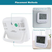 Termómetro Y Higrómetro Digital Para Interior Con Reloj Medidor De Temperatura Y Humedad Función Electrónica Soporte Para Pared Y Estándar Batería AAA Incluida - details 5