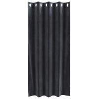 Cortinas Blackout vidaXL con ojales 2 pcs Gris Oscuro Terciopelo - details 2