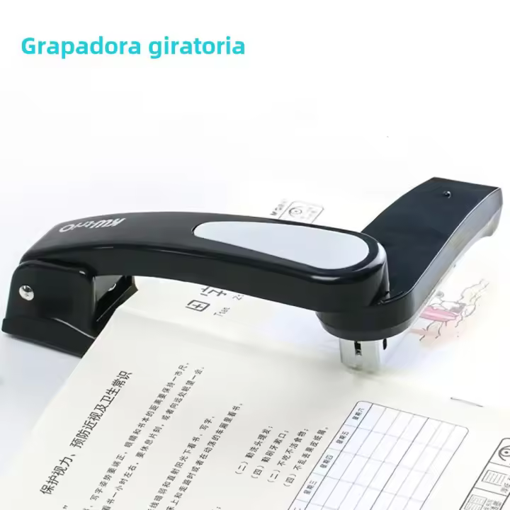 Estapador Rotativo De 360 Grados Multifuncional De Alta Resistencia Estapador Largo Para Oficina Herramientas De Encuadernación Fáciles De Usar - 1
