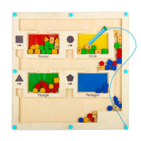 Juego De Mesa Magnético De Madera Con Laberinto Y Colores Juguetes Educativos Montessori Para Niños Actividad De Avión De Viaje - details 7