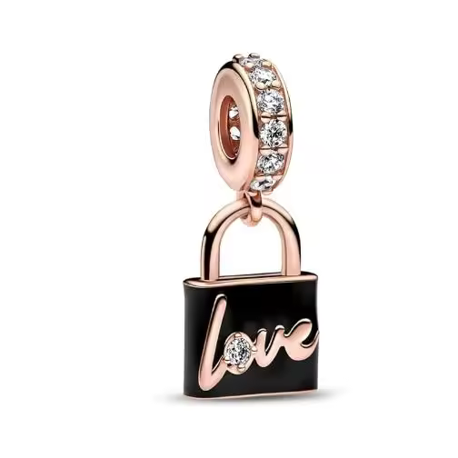 PANDORA Charm Colgante Candado Amor 782508C01 Talla ÚNICA Mujer, Viene con un completo embalaje de Caja de regalo. - 1