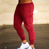Pantalones De Correr Gris Para Hombre Musculares Suaves De Algodón Con Cierre De Cordón Pantalones De Gym Para Levantamiento De Peso - details 4