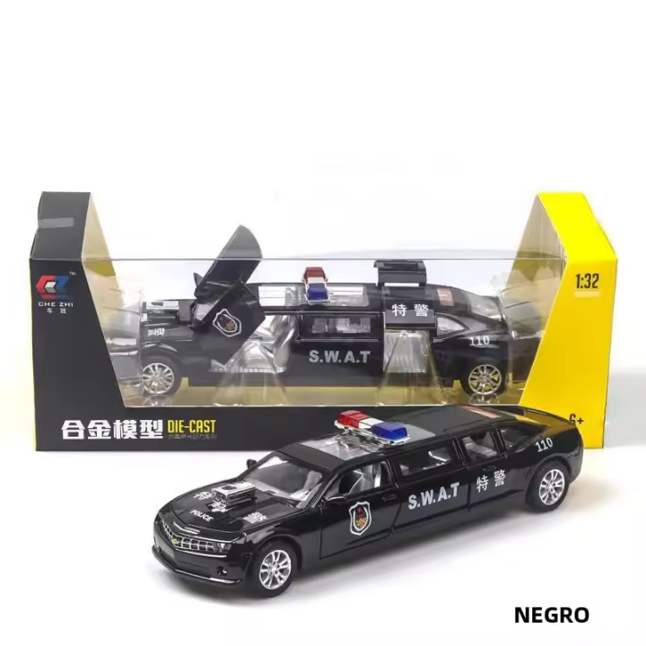 Coche Policial CHEVROLET EXTENDIDO a Escala 1:32 Con Sonido Y Luz Vehículo De Retroceso Para Decoración Juguete Educativo Para Niños - 1