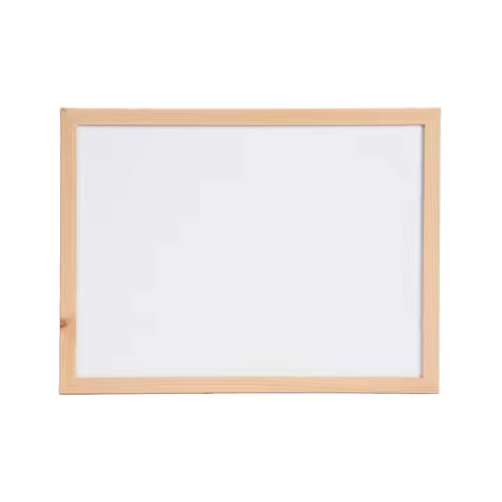 WAI 2 MARKET - Pizarra de Pared con Marco de Madera Natural - Ideal para Escuelas, Restaurantes y Oficinas - Incluye Tizas y Borrador - Tamaños 30x40, 40x60, 60x90 cm - Color Blanco - Pack de 1, 2 y 5 Unidades - 1