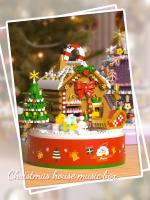 Bloques De Construcción Navideñas Rosa Árbol De Navidad Y Casa De Nieve Para Decoración De Escritorio Juguetes De Artesanía Para Niños Regalos De Fiestas - details 4