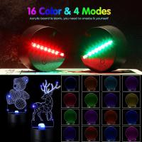 Lámpara Nocturna LED 3D Con Base Y Hojas De Acrílico Transparentes Control Remoto Y Cables USB Ajustable 16 Colores 4 Modos - details 5