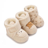 Zapatos De Paseo De Peluche Cartoon Para Bebés Niños Y Niñas Edad 0-1 Antideslizantes Material De Suela Algodón Estilo Invierno - details 3